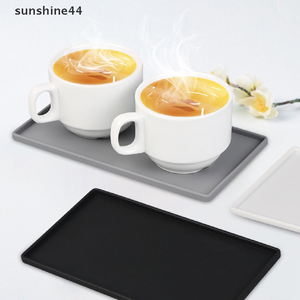 Sunshine Holder Sabun / Teh / Kopi Bentuk Kotak Bahan Silikon Anti slip Untuk Kamar Mandi