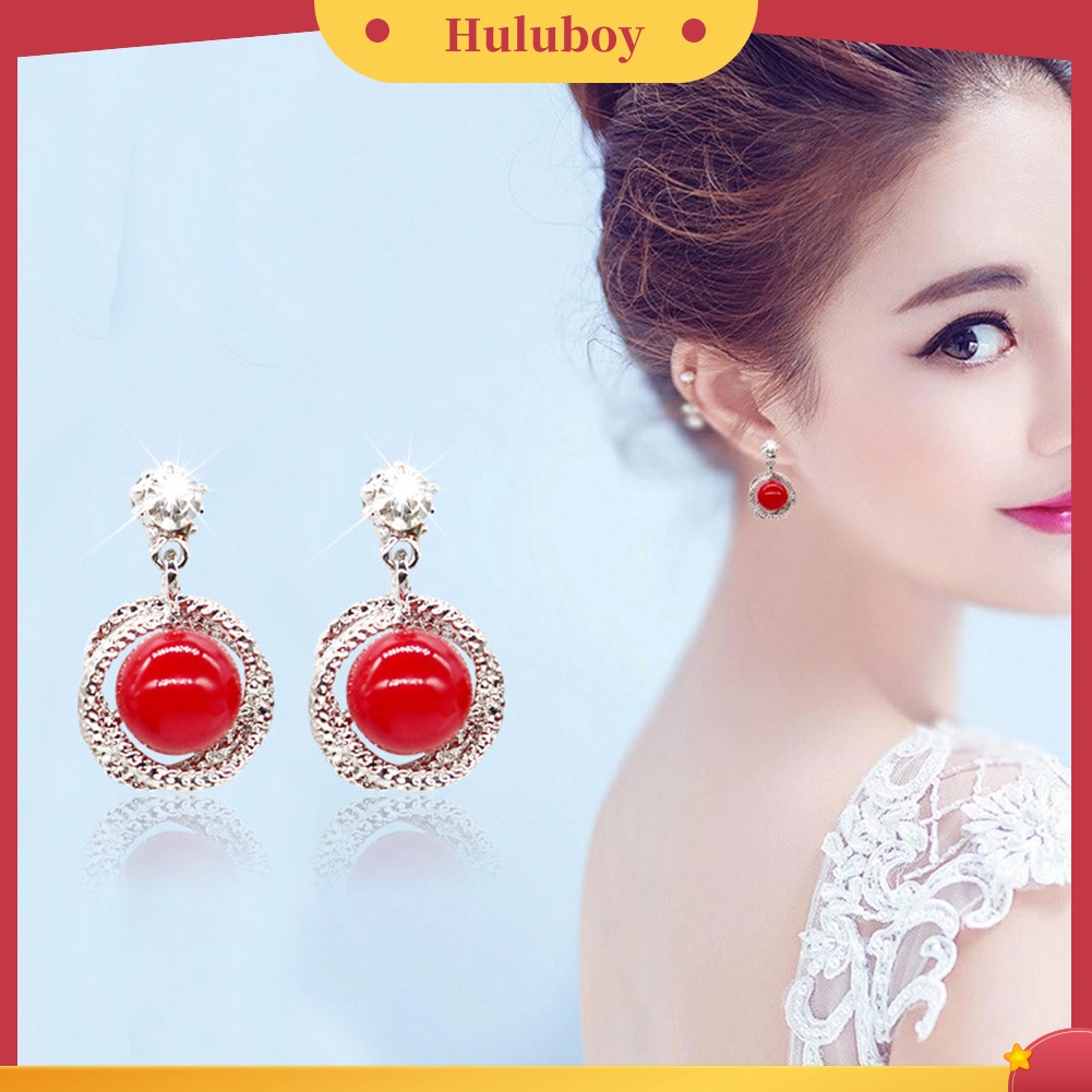 Hu Hu Hu Hu Hu Alat Bantu Pasang Kacamata♡ Anting Tusuk Gantung Wanita Desain Lingkaran Hias Mutiaraberlian Imitasi Gaya Elegan Untuk Hadiah
