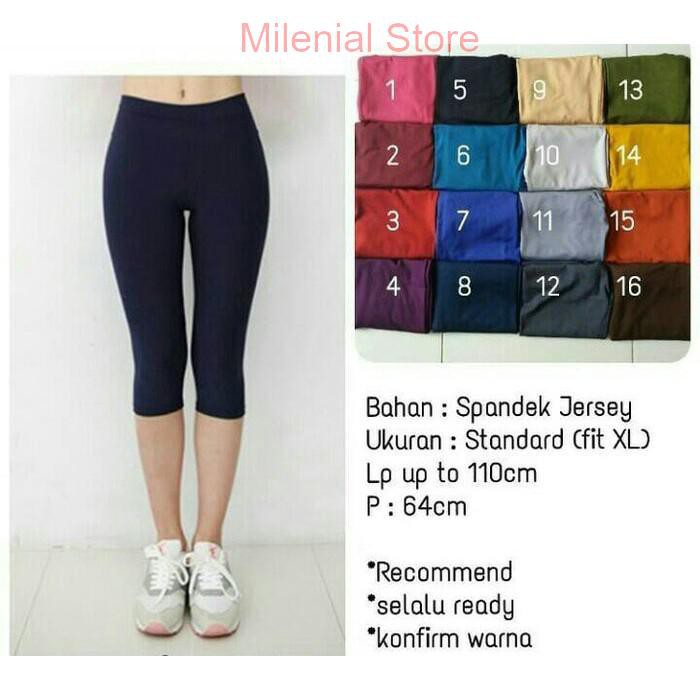 LEGGING PENDEK STANDART/LEJING PENDEK WANITA MURAH BAHAN SPANDEK BERKUALITAS MUAT BB 35-60 BISA COD TOKO IMAH