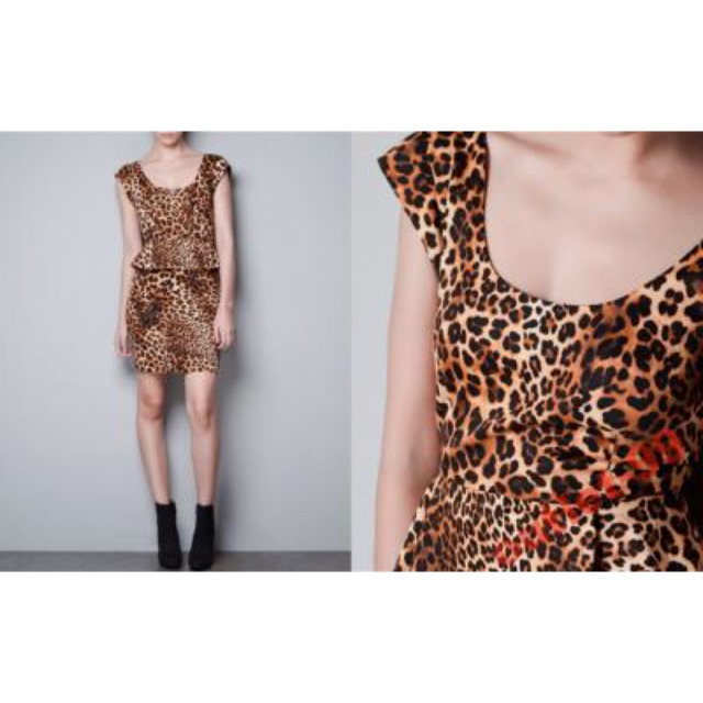 Zara Leopard Peplum Dress