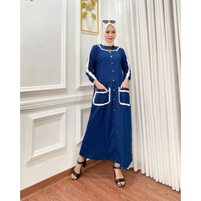 KODE 07 DASTER KEKINIAN LENGAN PANJANG DASTER PANJANG RAYON ADEM MURAH HOME DRESS LENGAN PANJANG BAHAN RAYON