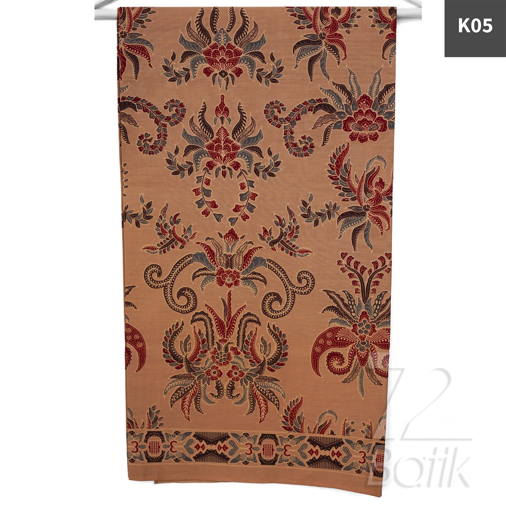 KAIN BATIK PREMIUM Bahan Katun Motif Kembang Puspo Warna Biru Merah Hitam 729717 CAP 72 - Jarik Jarit Samping Kebat Panjang Batik Katun Modern Premium Bahan Seragam Batik Pernikahan Kantor Keluarga Murah Kamen Jadi Batik Bali Lembaran