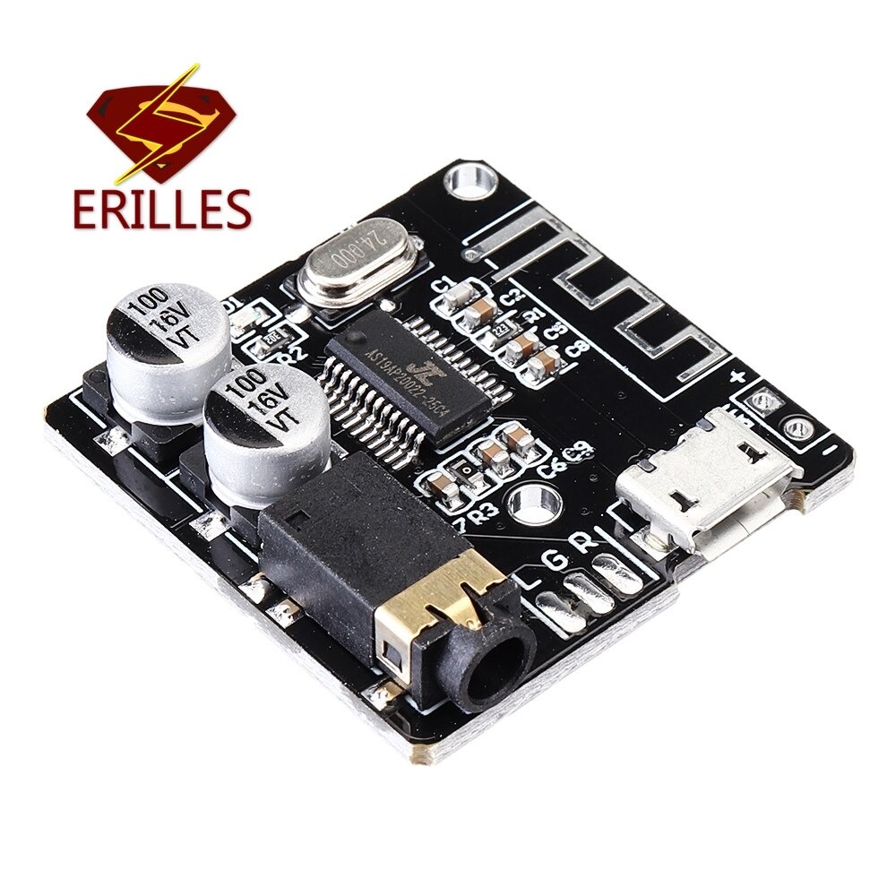 ERILLES Bluetooth Audio Receiver 5.0 Lossless Decoder Board 3.7-5V - VHM-314 - Black