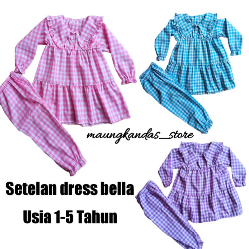 Setelan dress Bella 1-5 Tahun Baju Anak Perempuan / Setelan Tunik