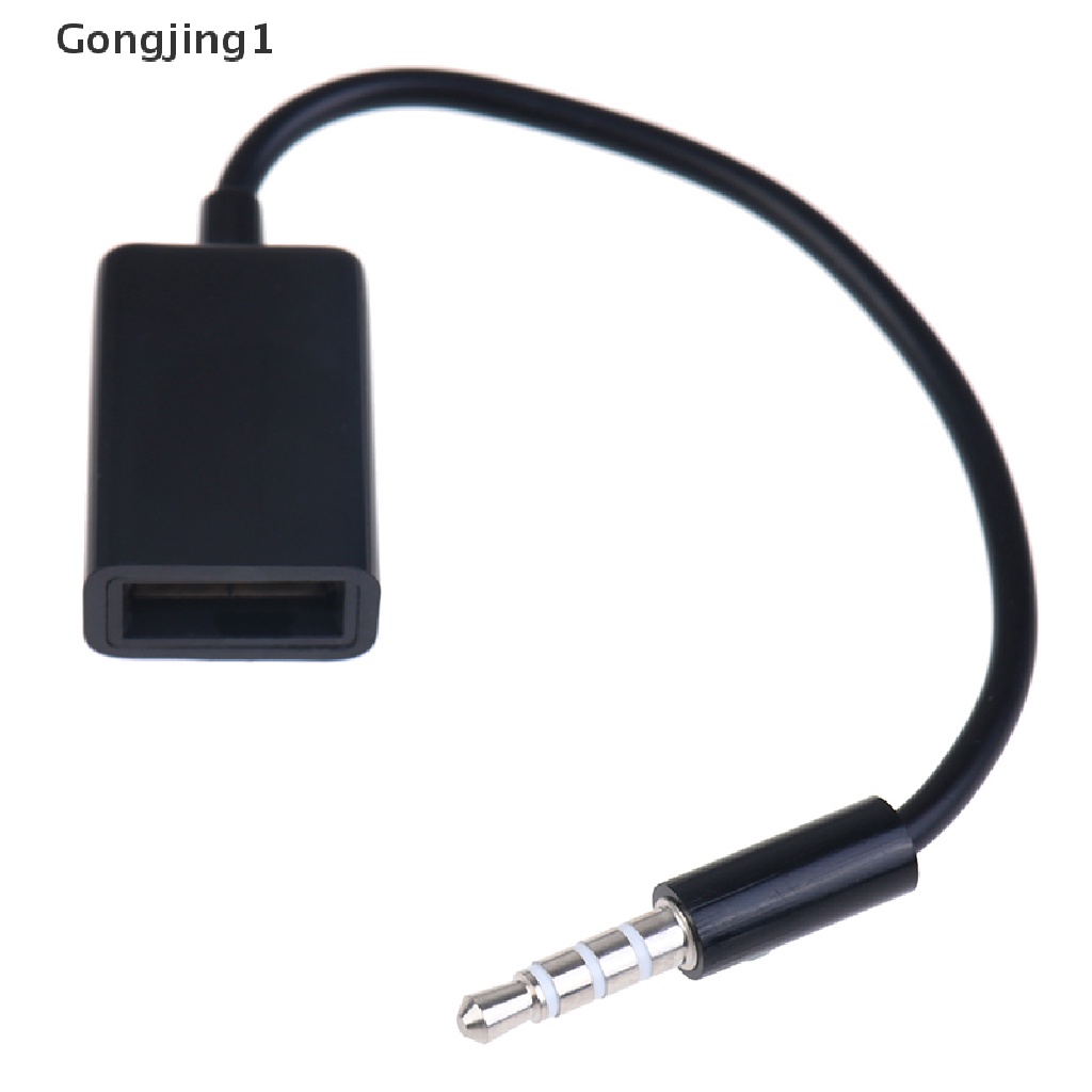 Gongjing1 Kabel Konverter Audio AUX 3.5mm Male Ke USB 2.0 Female Untuk MP3 Mobil