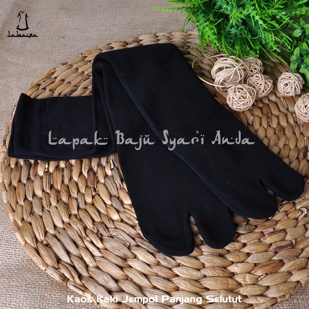 Labasa Kaos Kaki Jempol Selutut Polos Nylon Spandek | Kaos Kaki Panjang Muslimah | Bisa COD