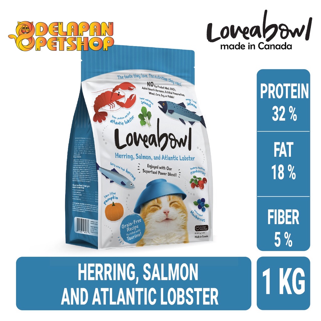 Loveabowl Holistic Grain Free &amp; Gluten Free Dry Cat Food for All Life Stages 1 Kg Made in Canada