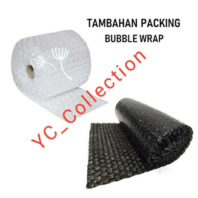 Tambahan packing bubble warp untuk produk yang rawan pecah, bocor, cairan, dll