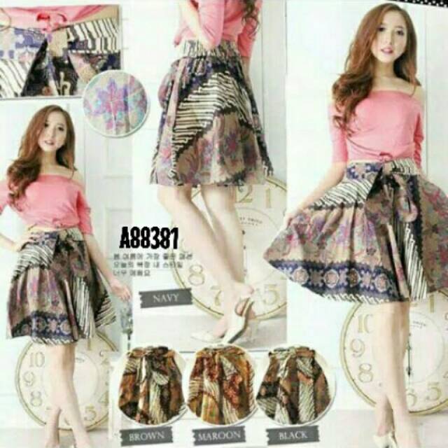 NEW MODERN BATIK FLARE SKIRT RIBBON / ROK BATIK PITA
/ FLARE BATIK RIBBON SKIRT A88381