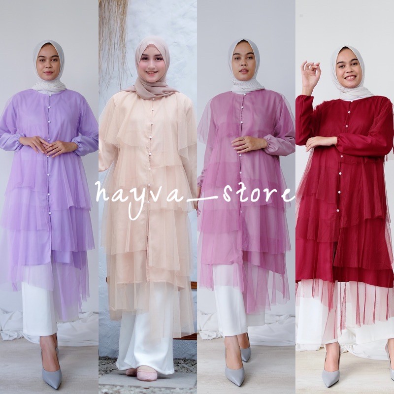 Halwa Tunik Tile Polos/ busui friendly/ atasan wanita/ kulot/ baju wanita kekinian/ tunik/ celana pa