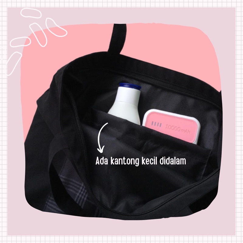 Abstrak Totebag Premium Tas Kuliah Bahan Baby Kanvas