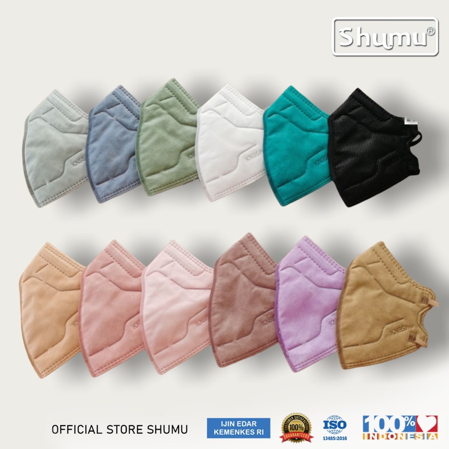 MASKER KN95 PRO 6PLY SHUMU SINGLE PAX EMBOS KEMENKES RI AKD 1 PACK 10PCS