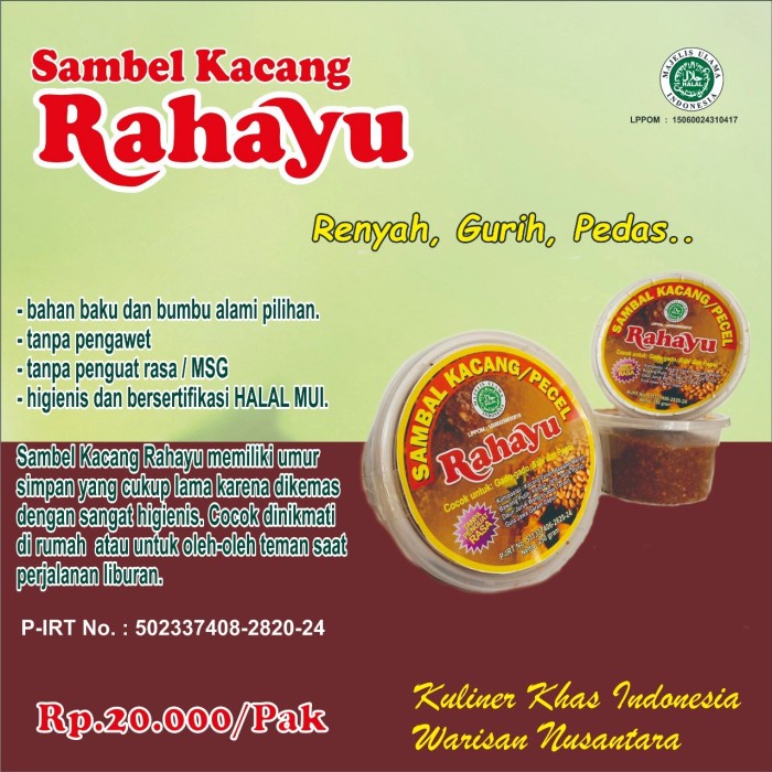 

Sambal Kacang RAHAYU Original