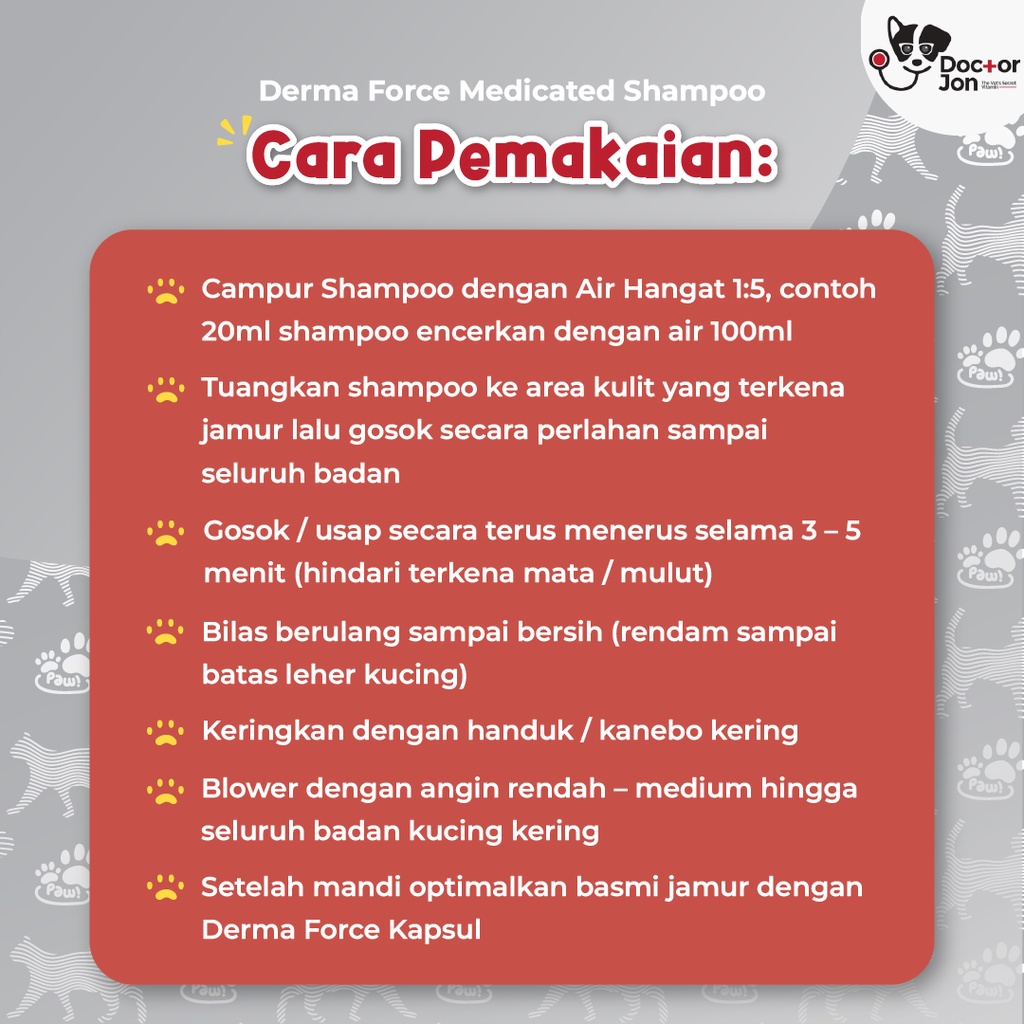 Paket Combo Hemat Anti Jamur Kucing / Doctor Jon Derma Force