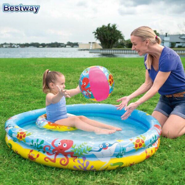 Makassar Kolam Renang Anak Bestway 51124 122x20cm bonus pelampung dan bola