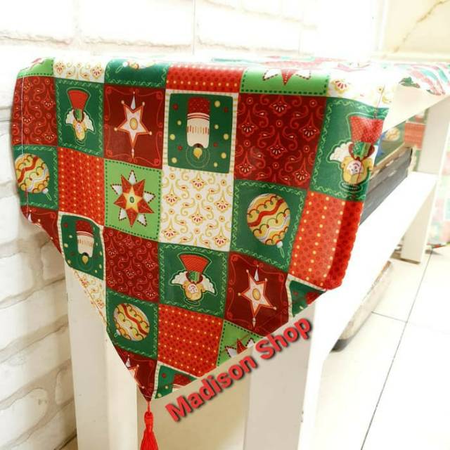 Taplak Meja Natal Santa Murah Dekorasi Table Runner Merry Christmas