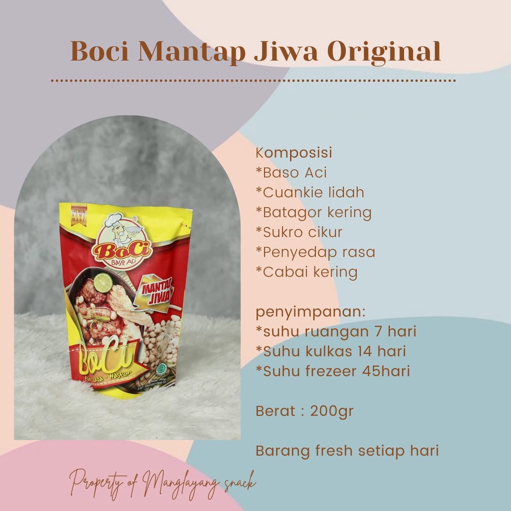 

BOCI / BASO ACI INSTANT / BOCI BASO ACI MANTAP JIWA ORIGINAL