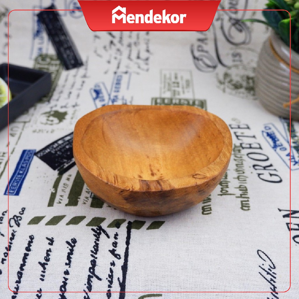 Tempat Cobek Kayu Jati Tempat Sambal Saus Cabe Aren Wadah Ulek Mini | MENDEKOR Julah