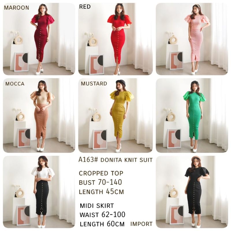 AR A163 Donita Knit Suit Setelan