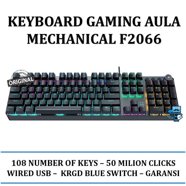Keyboard Gaming Mechanical AULA F2066 KRGD Blue Switch