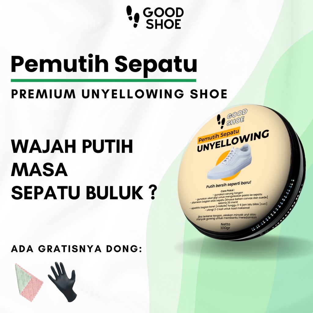 Good Shoe Unyellowing Cairan Perawatan Pembersih Pemutih Sepatu Whitening Powder Sabun Cuci Sepatu Penghilang Noda Kuning Sepatu Canvas Kanvas Suede Futsal Bola Sneakers Shoe Cleaner Putih Penghilang Noda Kotoran Sepatu Putih