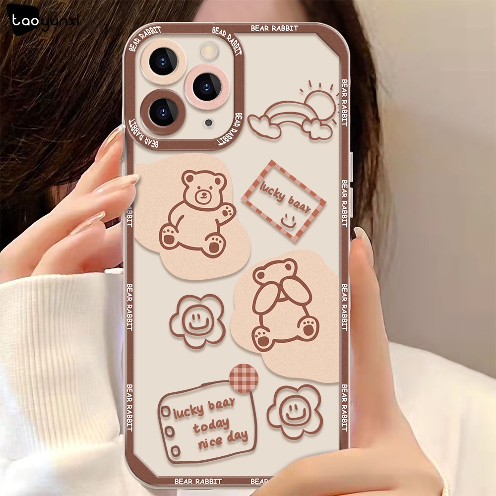 Casing TPU Realme C21Y C25Y C35 C31 C20A C25 C25S C12 Narzo 50A 50i C21 C15 C11 9i 8 5i 6 6i 5Z 6i 5G 6Z Motif Kartun Beruang