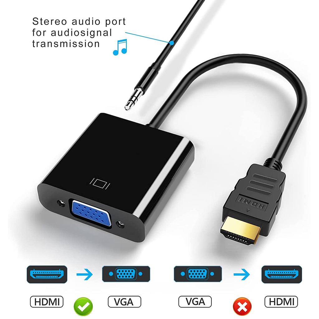 HDtv To VGA With Audio Converter Adapter# HDMI To VGA+Audio