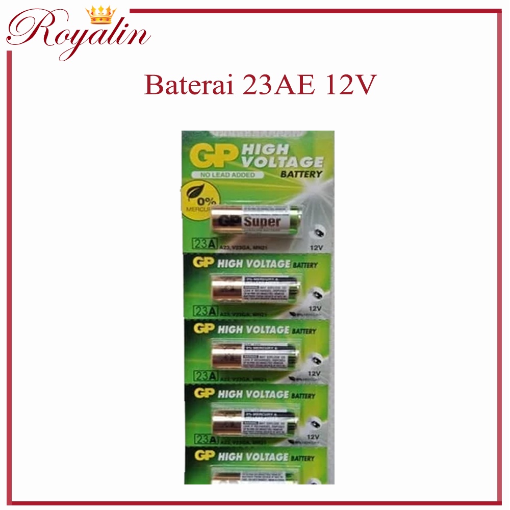 Jual BATERAI BATTERY ALKALINE GP ORIGINAL 23AE A23 23A 12V HIGH VOLTAGE ...