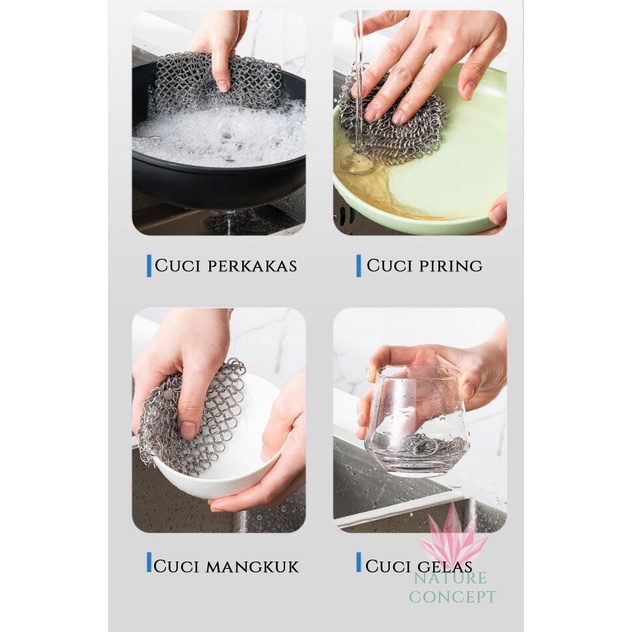 Sabuk Cuci Piring tiwul Stainless steel 316 TERBARU tahan SELAMANYA