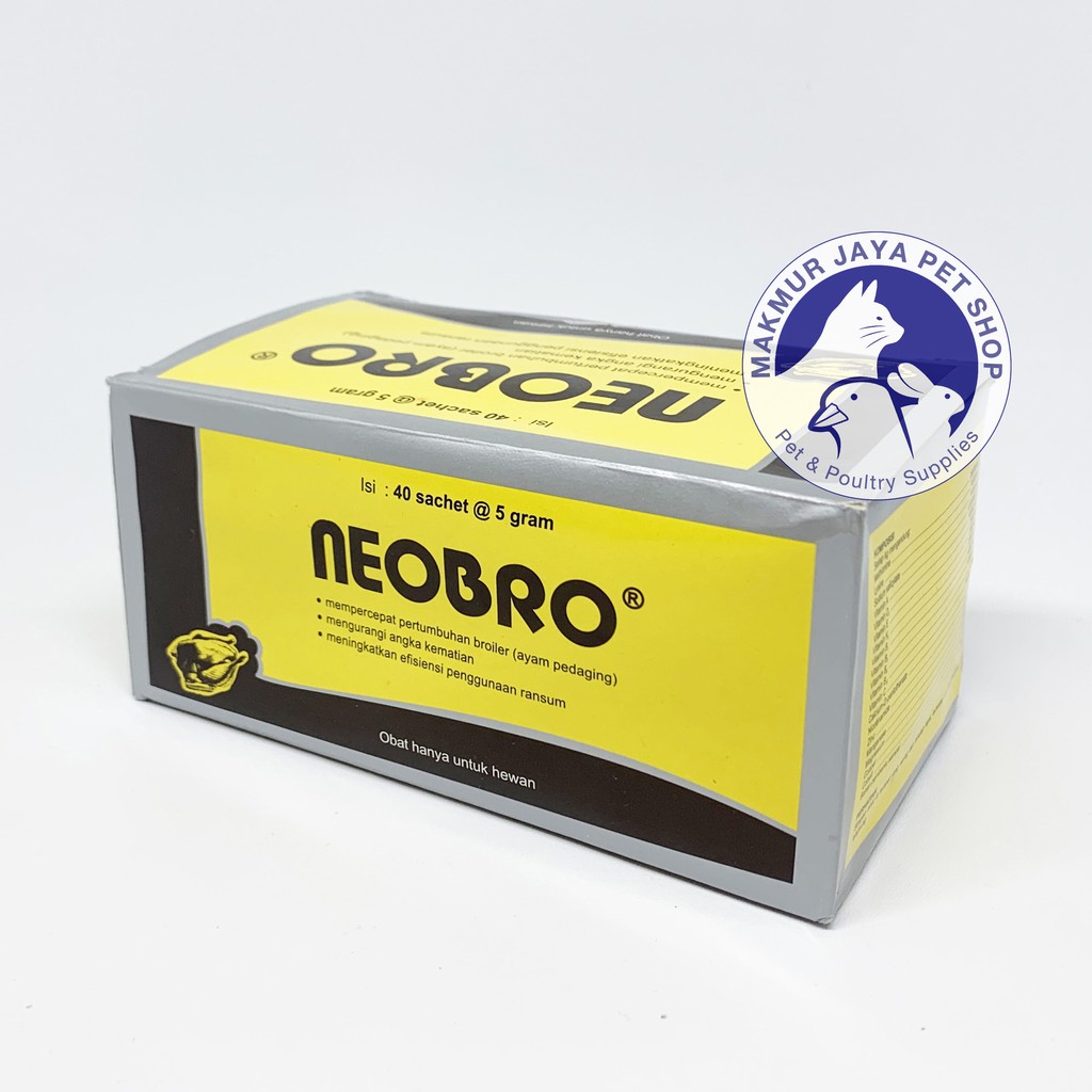 Neobro 1 box (40 x 5 gram) Vitamin Penambah Nafsu Penggemuk Broiler