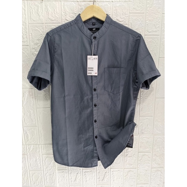 Kemeja Pendek Shanghai Slimfit H&amp;M Soft twill Katun