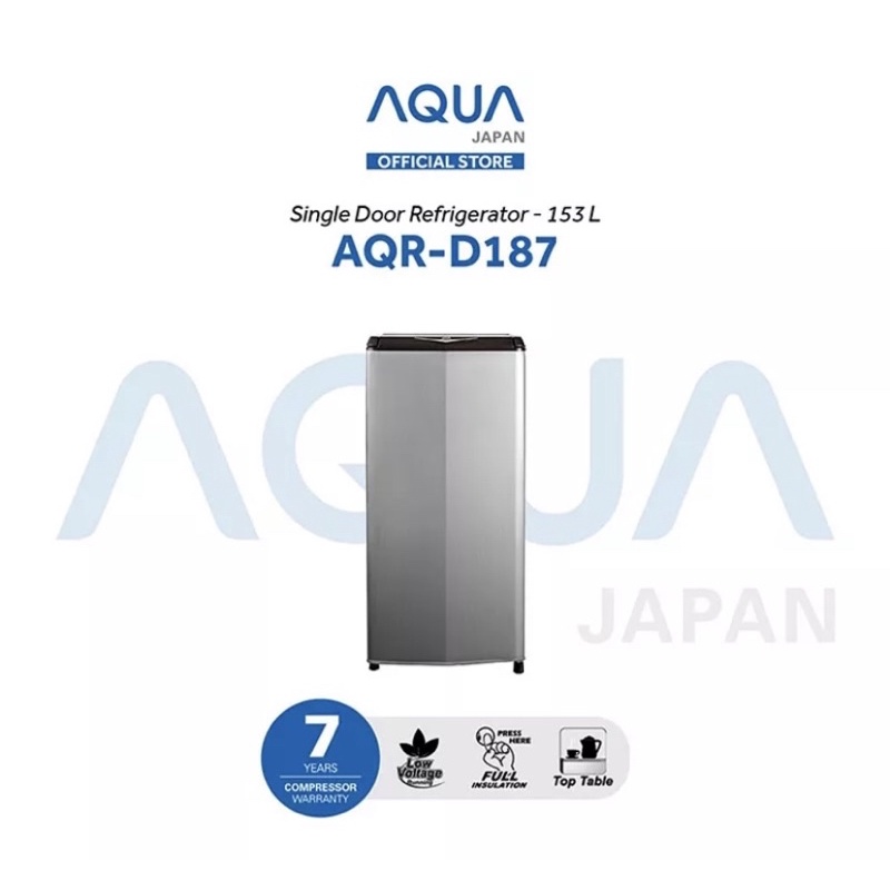 AQUA Kulkas 1 Pintu [155 L] AQR-D187 (S) - Silver