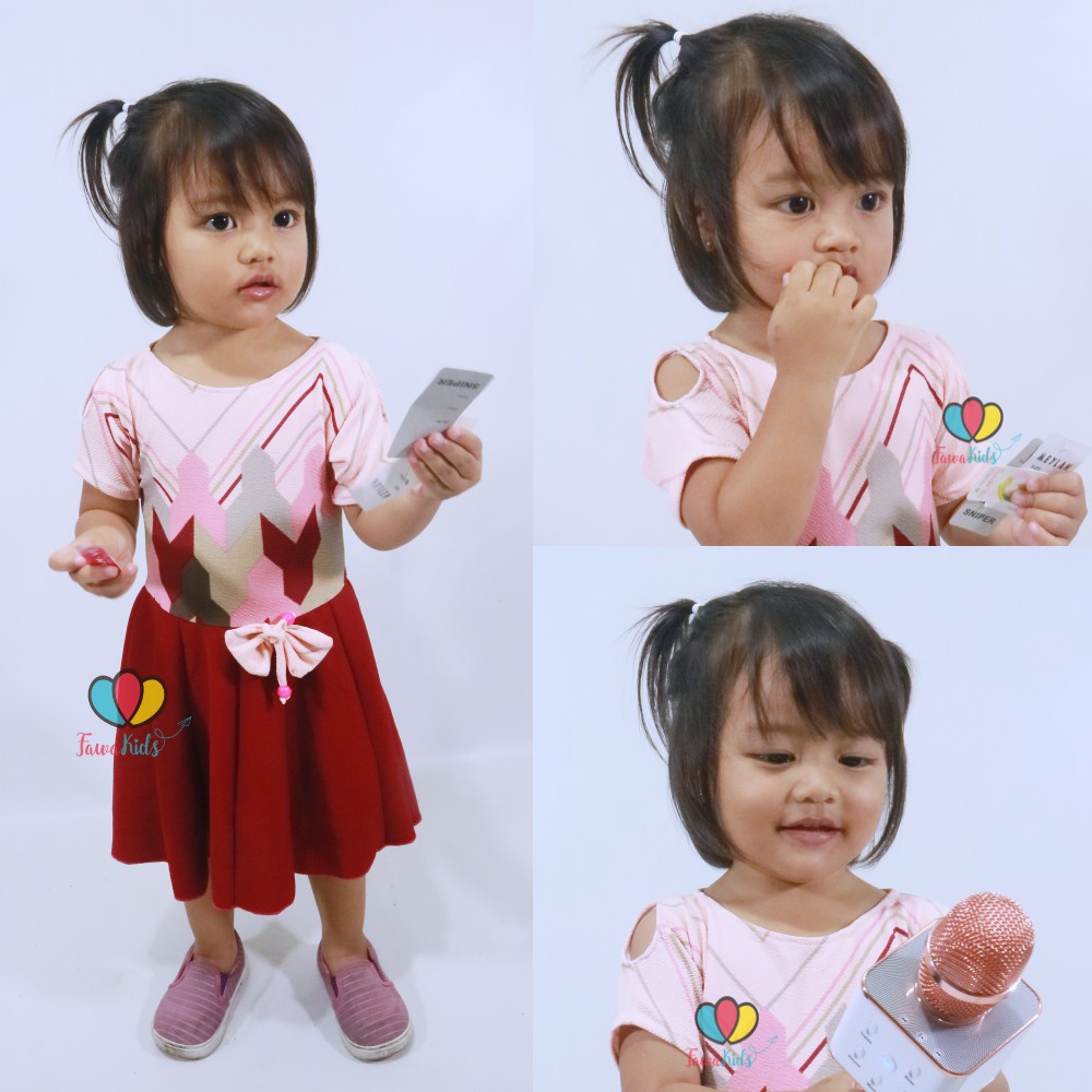 Dress Sabrina Pita 2-7 Tahun / Dres Anak Perempuan Murah Baju Cewek Dres Lengan Balita Pesta Fashion