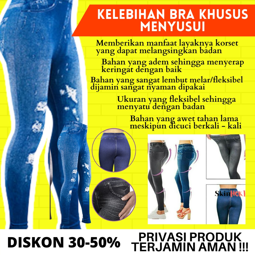 LEGGING WANITA PELANGSING TUBUH CELANA LEJING BAHAN TEBAL SLIM N FIT CARESSE JEANS