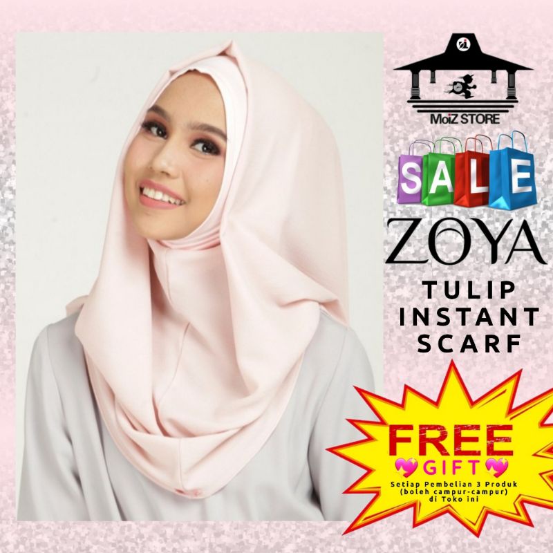 Jilbab Instan Tulip Instant Scraf Zoya / Jilbab Bergo / Jilbab Langsung / Bergo Instan / Hijab Zoya