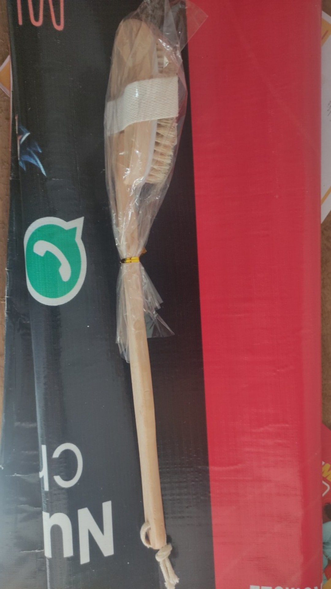 Jny Sikat Gosok Punggung Gagang Kayu Panjang Alami Bisa Dilepas Untuk Mandi/spa