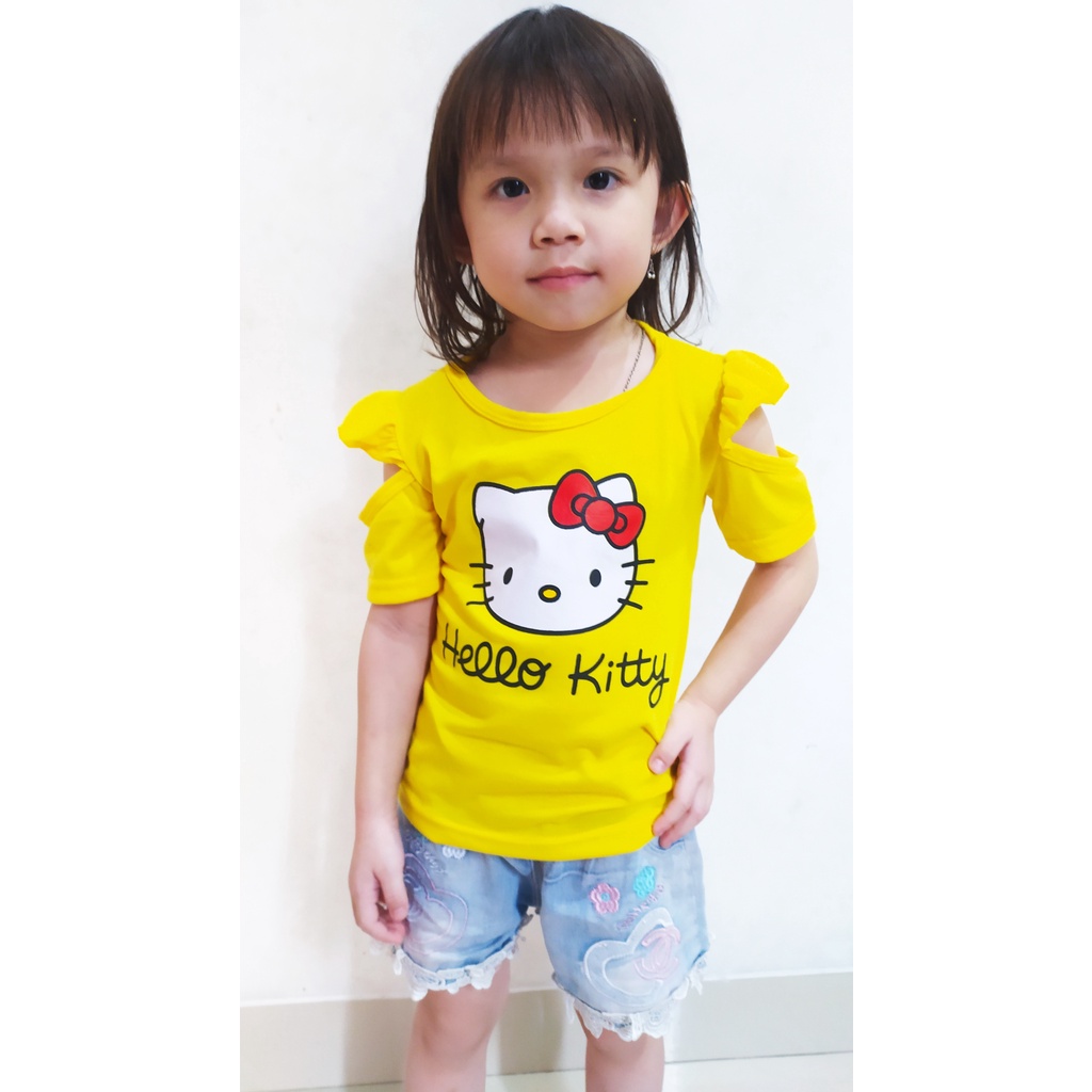 VISION ONLINE-KAOS BAJU P271 HK SABRINA KERUT ANAK PEREMPUAN 1 2 3 TAHUN MURAH KEKINIAN LUCU KOREA