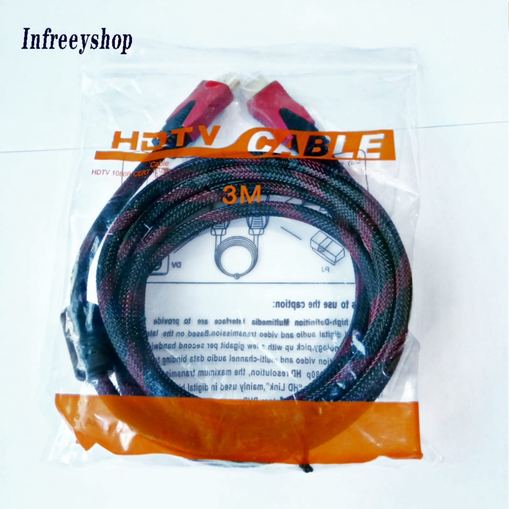 KABEL HDMI TO HDMI 3M  Male laptop monitor Male Versi 1.4