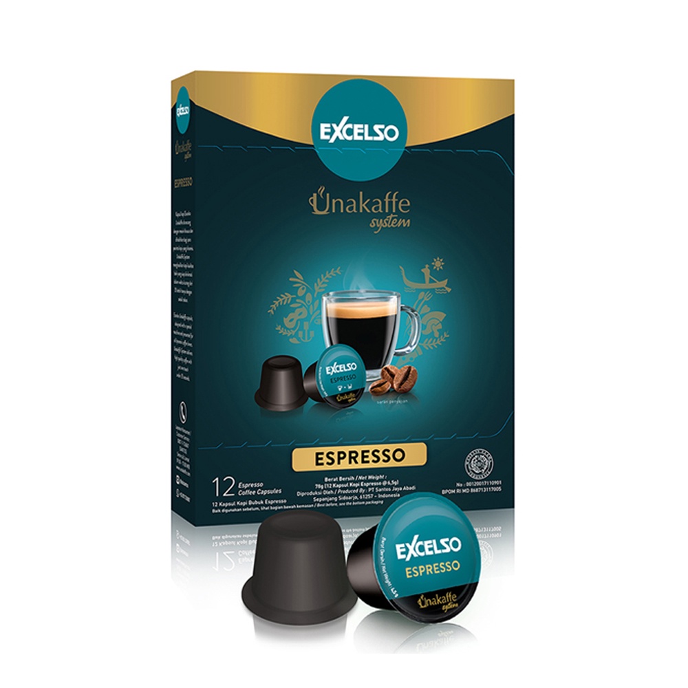 

EXCELSO UNAKAFFE CAPSULE ESPRESSO ( DUS , 12 X 6,5 GR )