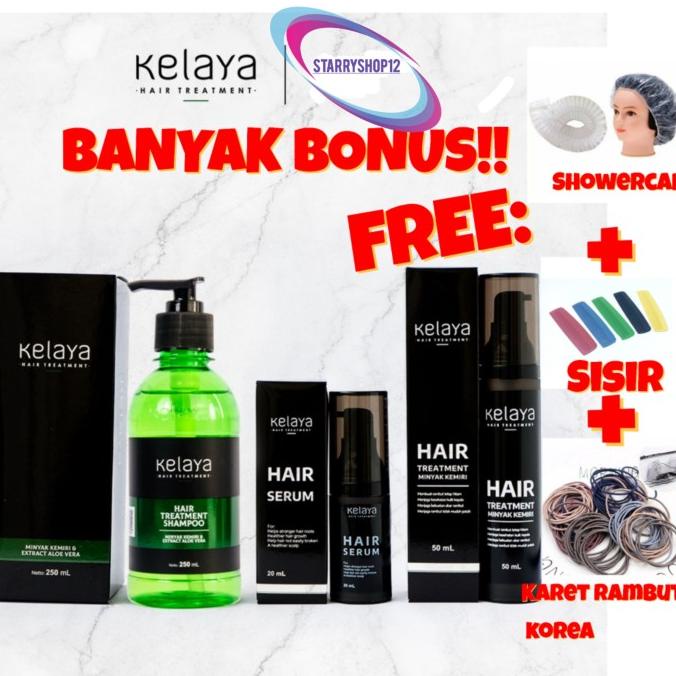 KELAYA hair treatment shampoo serum minyak kemiri rambut rontok kelaya