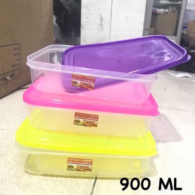 ( PER PACK ISI 12 PCS ) TEMPAT MAKAN KOTAK MAKAN PLASTIK - CONTAINER BOX 900 ML GROSIR MURAH