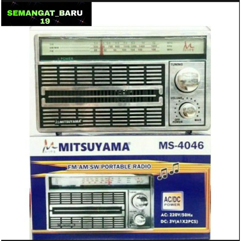 Radio Mitsuyama MS-4046 FM AW SW / Radio Portable AC DC Mitsuyama