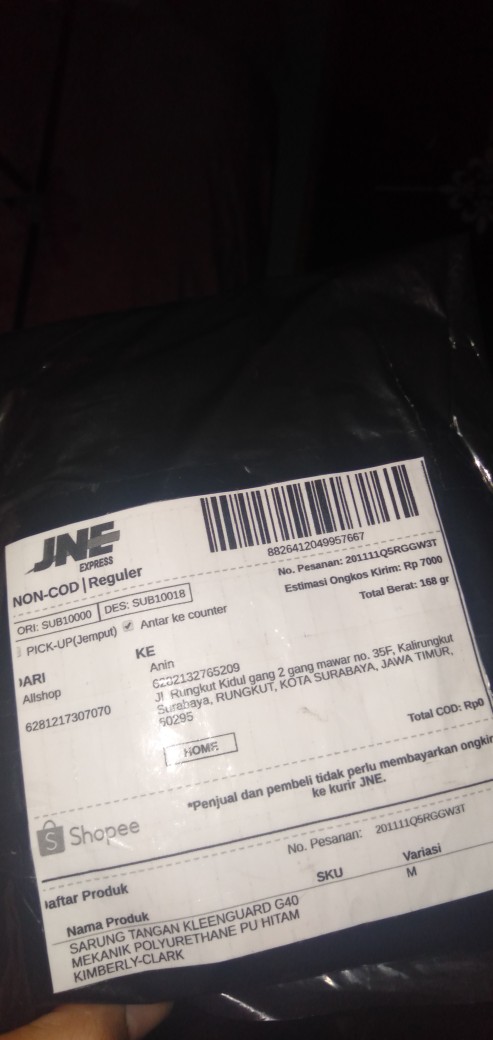 Sarung Tangan Kleenguard G40 Mekanik Polyurethane Pu Hitam Kimberly-clark