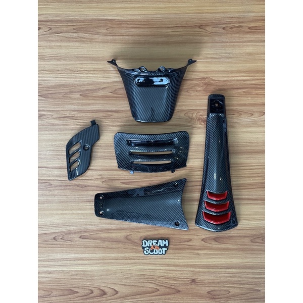 Paket Part Carbon Vespa Matic Carbon Vespa Sprint Vespa Primavera Cover Busi Carbon Cover Aki Carbon
