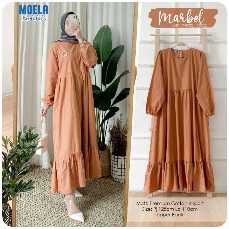 Moela marbel mini dress zise jumbo bahan katon impor