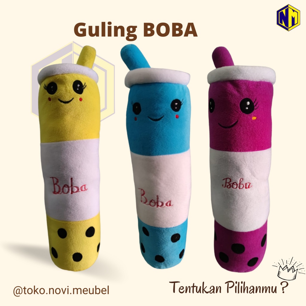 Guling Boneka Boba Milk Tea Kain Halus Tinggi 60cm Guling Boba Viral