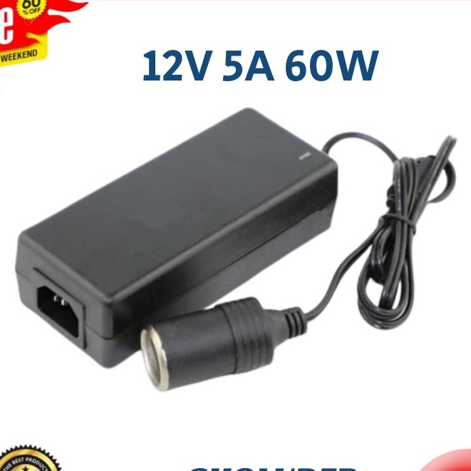 Colokan Mobil Converter Daya 5A Adaptor Mobil Lighter Switch Listrik AC To DC Akseoris Mobil