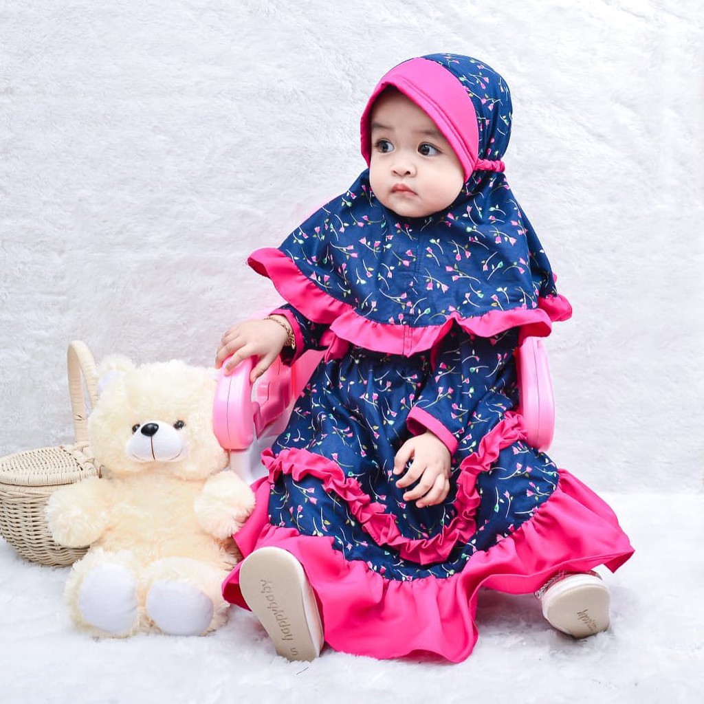 BEBEROSIE / MEWAH KALUNG LITTLE BEE LAURA Setelan Gamis Baju Muslim Hijab Lucu Fashion Anak Bayi Perempuan Cewek Terlaris Terbaru