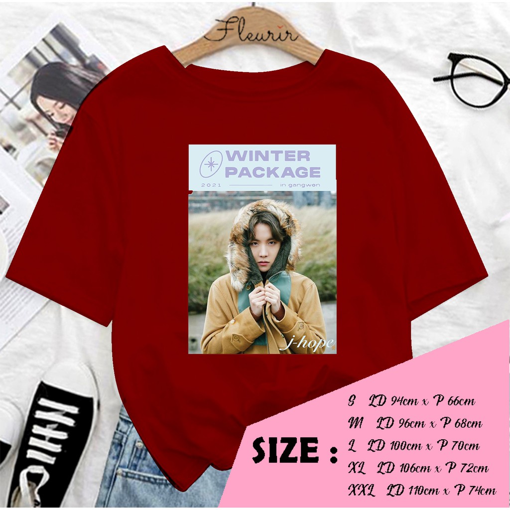 FLEURIR - KAOS  OVERSIZE JHOPE WINTER KATUN KAOS WANITA DEWASA TUMBLR TEE UNISEX JUMBO