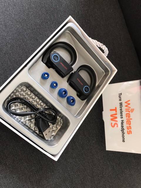 (NC) Sport Wireless Headset Earphone Headphone with ear hook TWS X8 Xtra bass